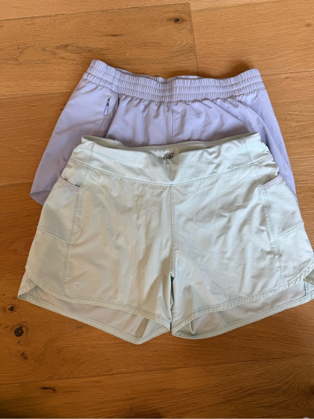 **Set of 2**Athleta GIRLS Light Mint and Lavender Athletic Shorts Duo